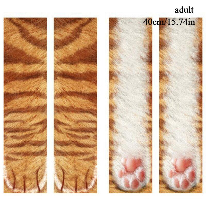 

Забавные эластичные носки унисекс для взрослых и детей, носки с 3D принтом в виде лап животных, Великобритания adult colorful cat