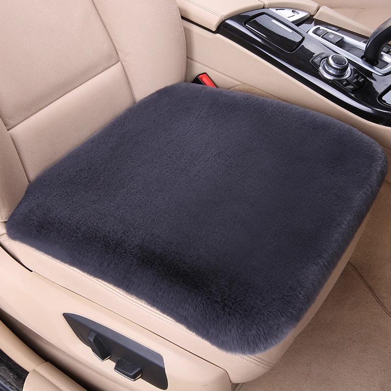 Universal Plush Car Seat Cushion - Thick, Warm, Non-Slip Rabbit Hair for Autumn & Winter