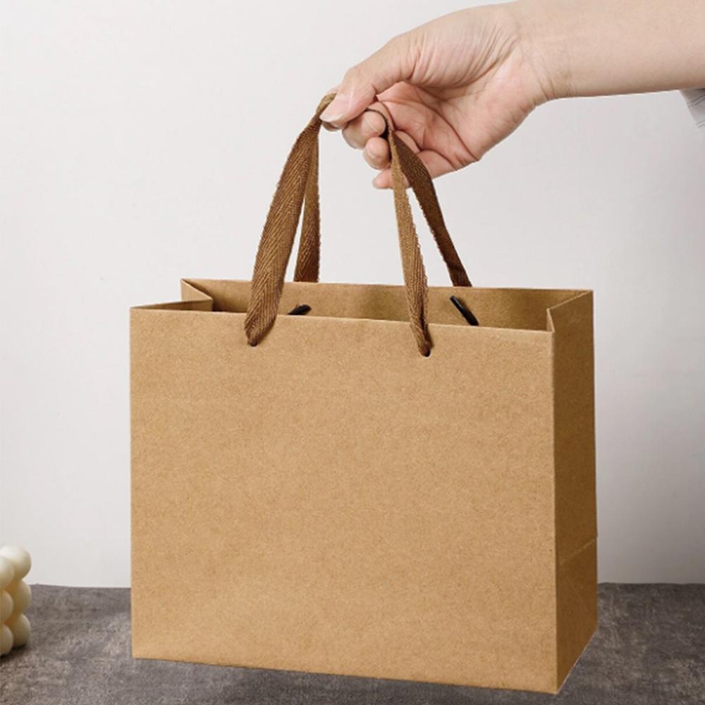 5/10Pcs Kraft Paper Gift Bags with Handles Shopping Bags for Wedding Birthday Christmas Party Favor Gift Packaging
