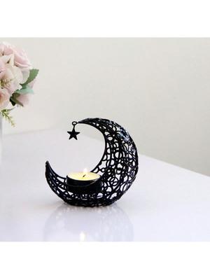1pc Festival Moon Candlestick Aromatherapy Stove Iron Candle Stand Love Romantic Crafts Decoration, Mother's Day Gift, Wedding
