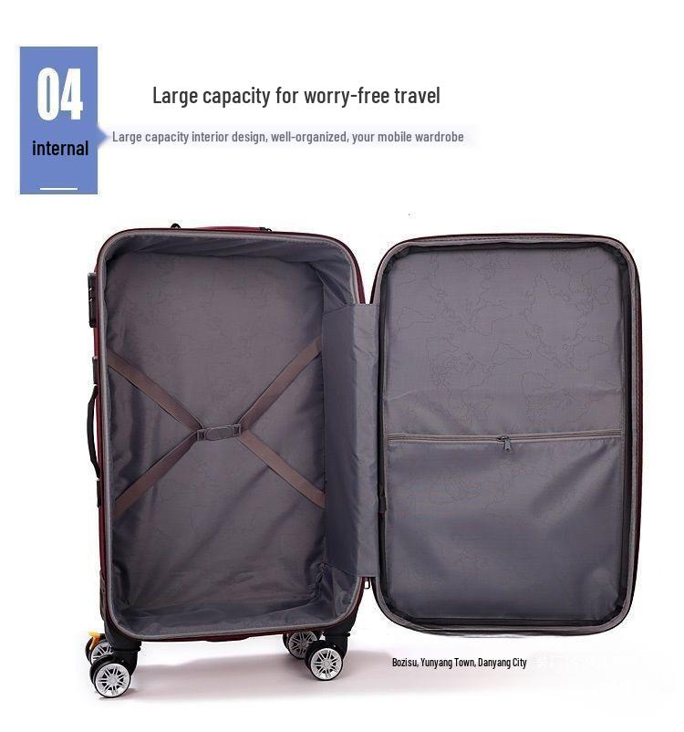 Canvas Large Capacity Carry-On Suitcase with Universal Wheels, Combination Lock, and Durable Trolley for Men and Women