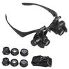 10X 15X 20X 25X Head Wearing Magnifier Eyewear Lens Loupe Watch Jeweler Repair Third Hand Helmet Magnifying Glasses W/ Led Light