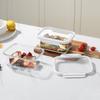 4PC Rectangle Glass Food Storage Containers Airtight Tritan Lid Microwave Freezer Dishwasher Safe Stackable BPA Free