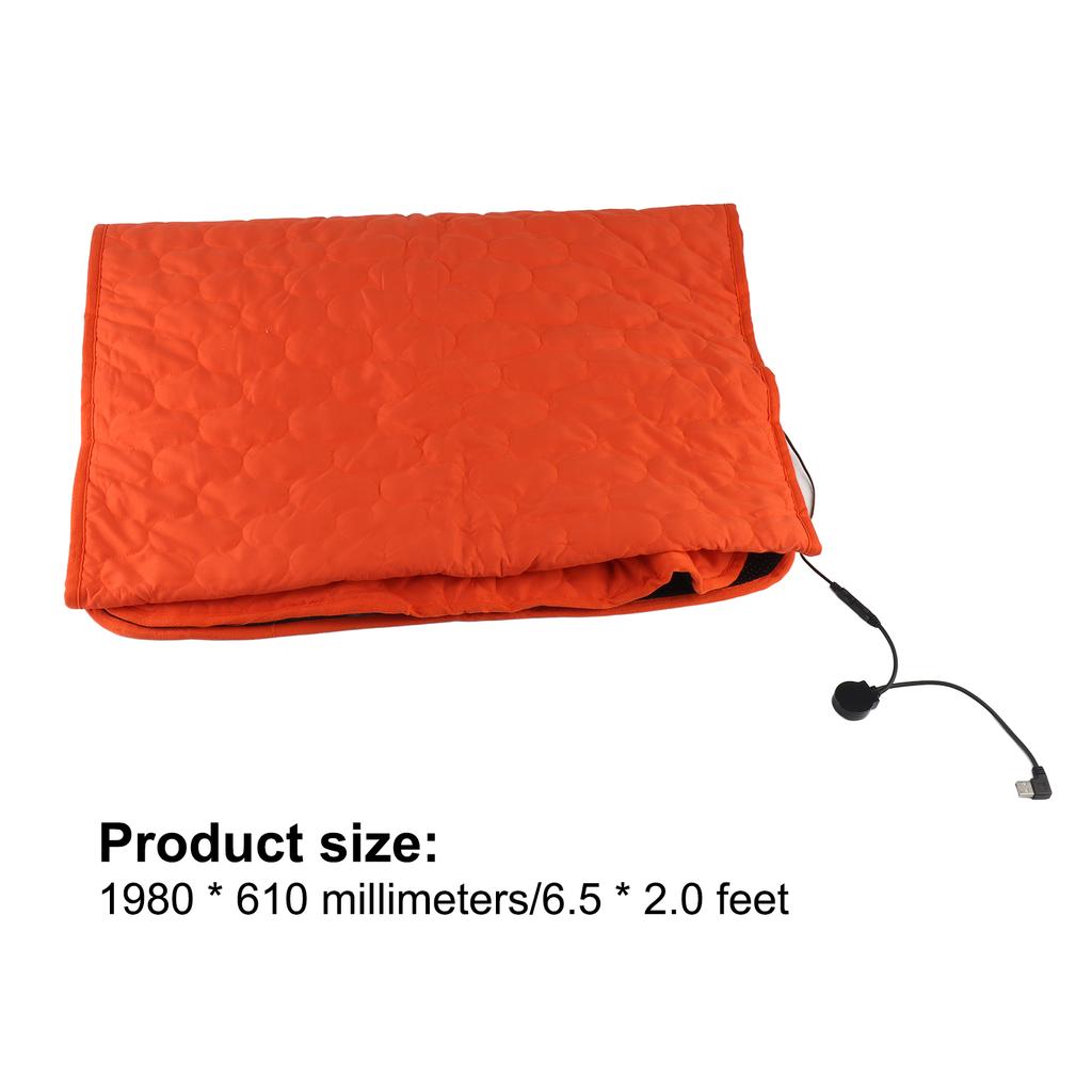 Heated Sleeping Bag Pad Mattress USB Power Warm Heating Mat with 5 Heating Zone 3-  Temperature for Indoor Outdoor Camping Travel
