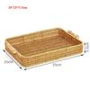Hardness Rattan Wicker Woven Serving Baskets Household Handwoven Dried Fruit Dim Sum Snack Plate 4 Styles