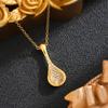 18K Gold-Plated Copper Zircon Water Drop Pendant for DIY Jewelry