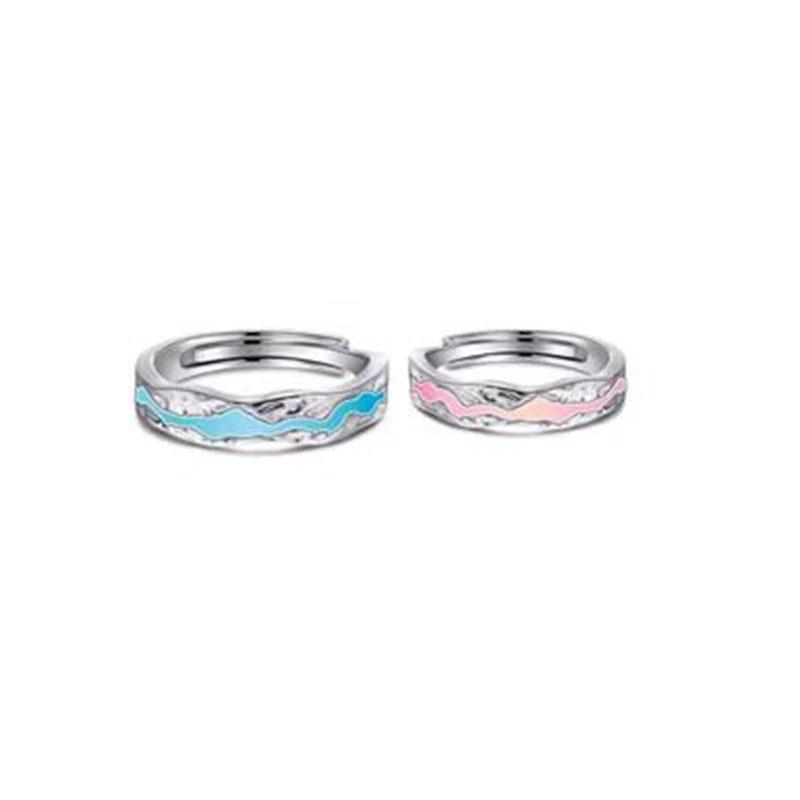 Light Year Luminous Couple Rings for Men and Women, Glow-in-the-Dark Epoxy, Openable Design, Birthday Gift Jewelry