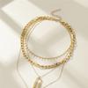 Stunning Multi-layer Gold Lock Chain Necklace For Women In Geometric Style Perfect For Gifts