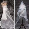 Brautschleier, einlagig, mit Spitze bestickt, Kopfbedeckung, langes Kleid, passend zum Hochzeitskopfschmuck, Requisiten für Fotoshootings