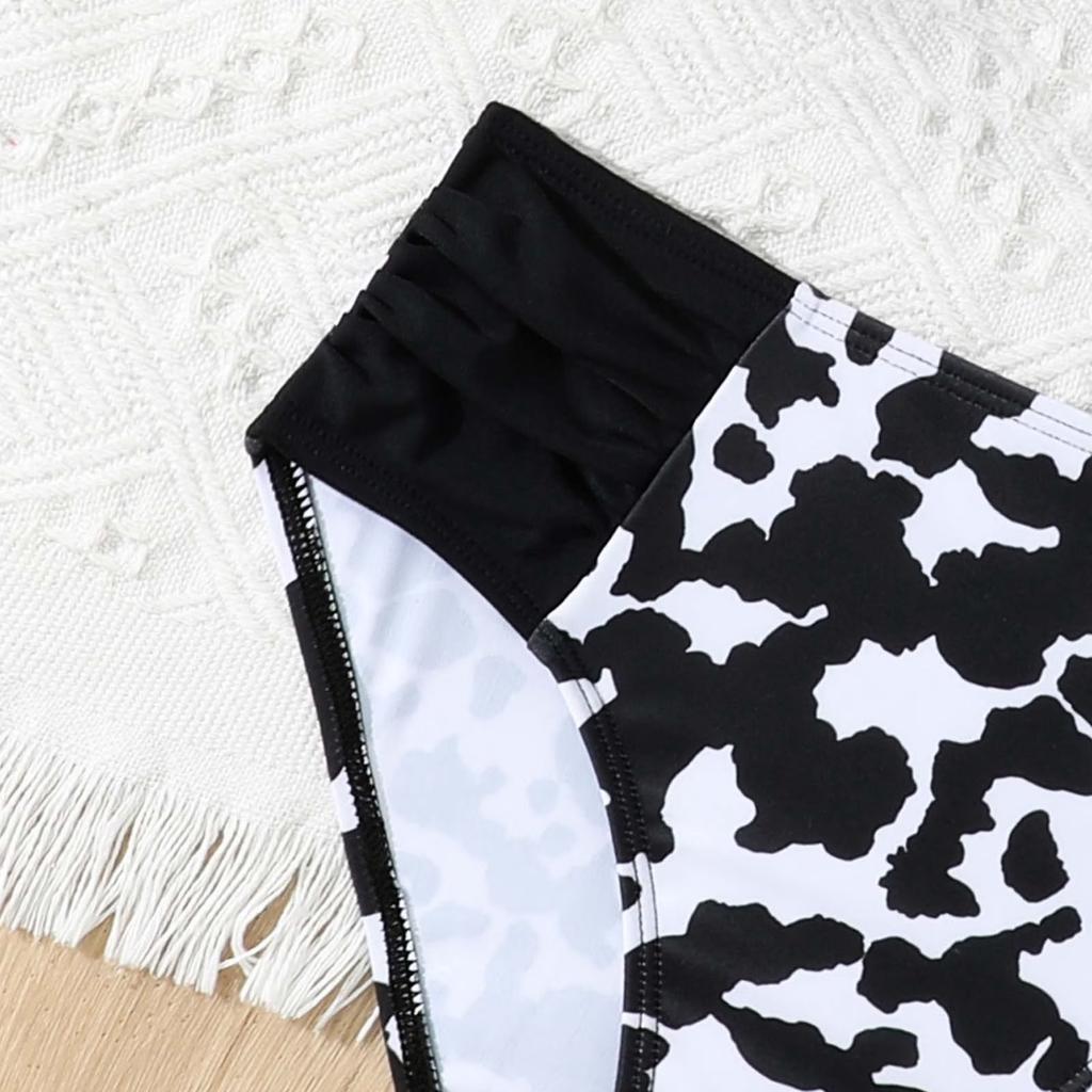 Girls Two Piece Swimsuit Set Tankini Top and High Waist Bottom Kids Swimwear for Beach Pool Water Activities Summer Wear