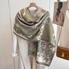 Korean Version Of Winter Imitation Cashmere Thickened Scarf High-End Simple And Elegant Flower Scarf Women'S Fashion Warm Versatile Shawl