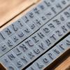 Retro Wooden Box Set: Uppercase & Lowercase English Alphabet and Number Stamps