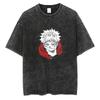 Japanese Anime Jujutsu Kaisen Men Women Oversized Washed T Shirt Streetwear Print Tshirt Casual Cotton Tee Loose Retro T-Shirt
