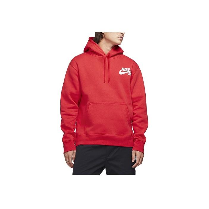 Nike Sb Icon Skateboard Hoodie Long-Sleeve Pullover With Logo Men Tops University-Red CW7065-657