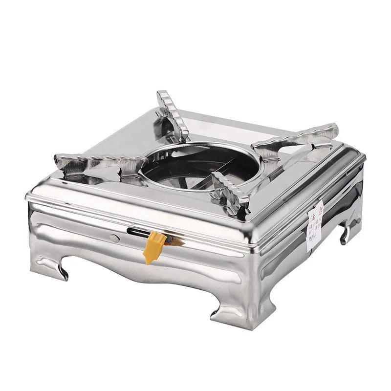 1Pcs Alcohol Furnace Solid Liquid Stainless Steel Hot Pot With Lid Dry Pot Household Restaurant Dormitory Commercial Alcohol Pot