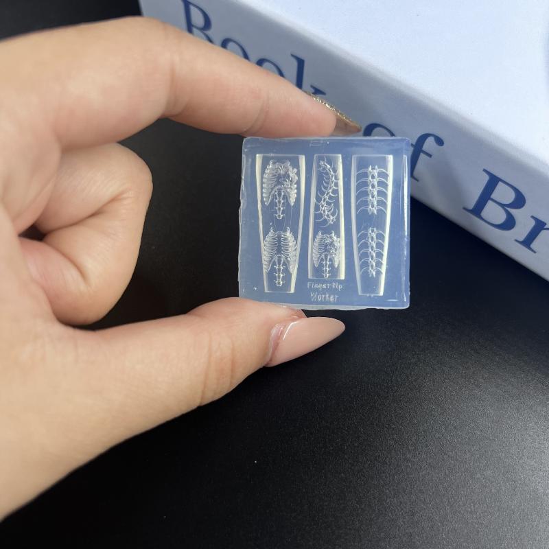 

1/2 шт. 3D ребра позвоночник кость акриловая форма DIY кукольный дизайн прозрачный силиконовый маникюрный шаблон аксессуары для ногтей A1