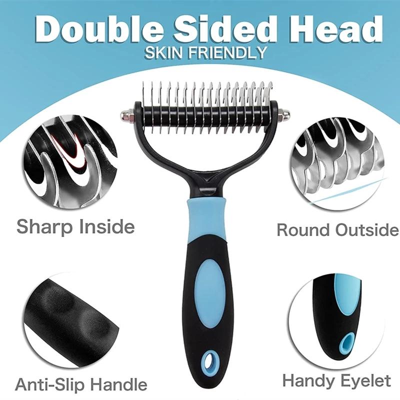 Pet Dog Comb Hair Remover Cat Comb for Long Hair Curly Dogs Cats  Removal Undercoat Pet Brush Rake Dematting Brush Dog Supplies