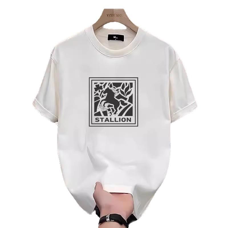 Short Sleeve Cotton Men'S Printed T-Shirt Trend Men'S And Women'S Versatile Crew Neck T-Shirt Men'S