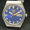 JAPAN VINTAGE SEIKO 5 AUTOMATIC MENS BLUE COLOR DIAL WATCH a701653-5
