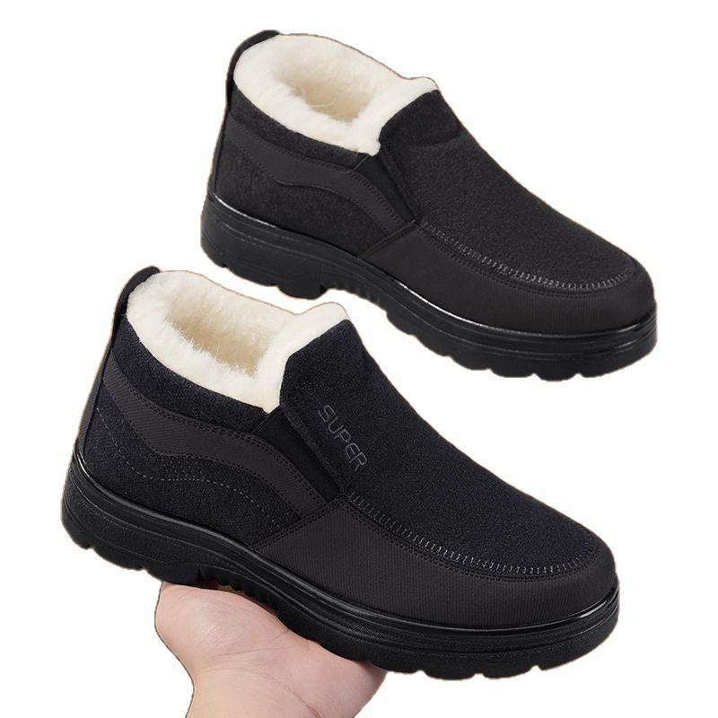 Cloth Shoes Men's Winter Velvet Thickened Non-slip New Wool Platform Dad Cotton Shoes