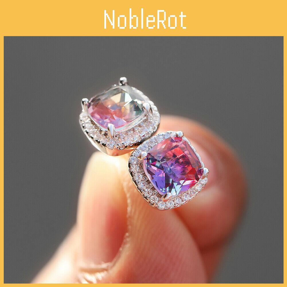 Geometric Statement Earrings With Rainbow Cubic Zirconia For Fashion Jewelry Lovers
