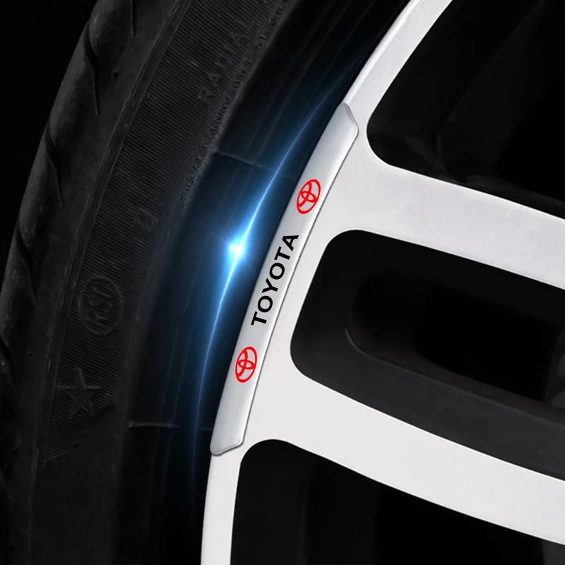 4Pcs Reflective Wheel Eyebrow Car Wheel Hub Stickers For Toyota TRD Gazoo Racing Corolla Yaris Chr Auris Rav4 Prius Prado Verso