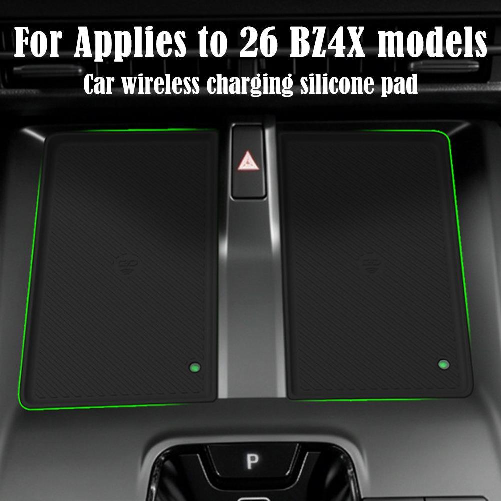 Auto Kabelloses Lade-Silikonpad Für Toyota BZ4X 2026 Mittelkonsolen-Silikonpad Handyhalter Stoßfest Staubdichtes Fach