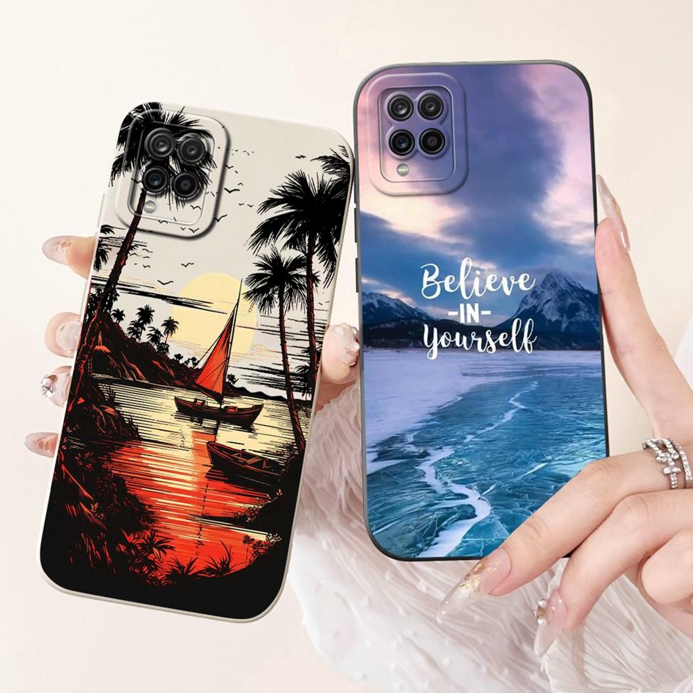Funda For Samsung A12 Case A125F Silicone Cute Kawaii Luxury Fashion Flowers Cover For Samsung Galaxy A12 Phone Case Shockproof