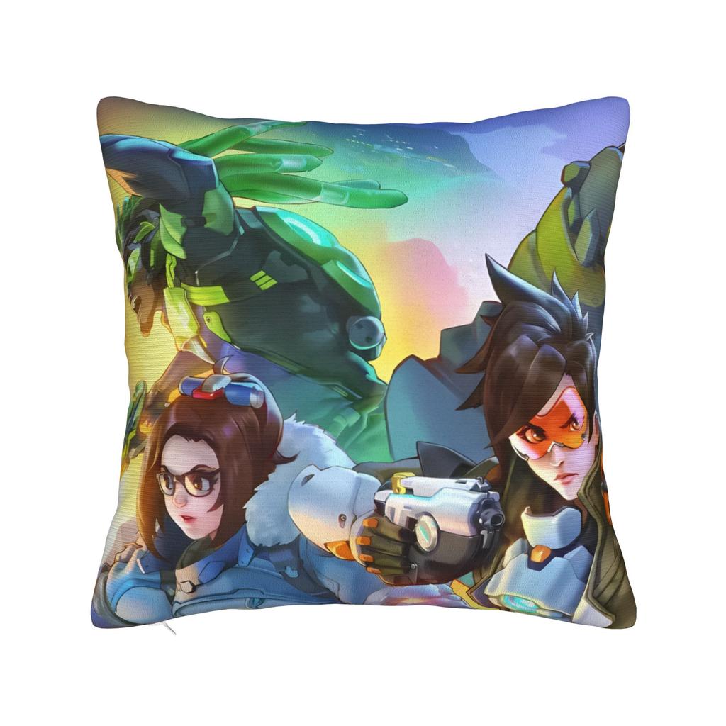 Funny Overwatch 2 Hero Pillow Cover Cute Funny Pillow Case For Sofa Home Decor Custom Cushion Cover Gift