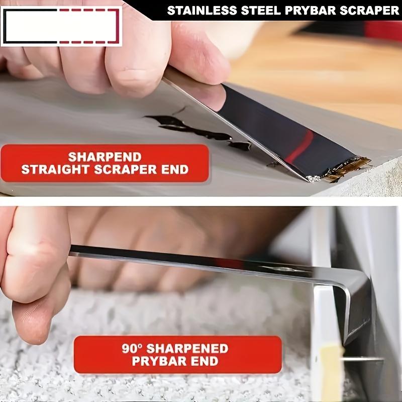 2pcs Stainless Steel Pry Bar Set with Sharp Straight Edges and 90° Corners, Large Flat Pry Bars for Carpentry and Beehive Maintenance, Carpentry Tools