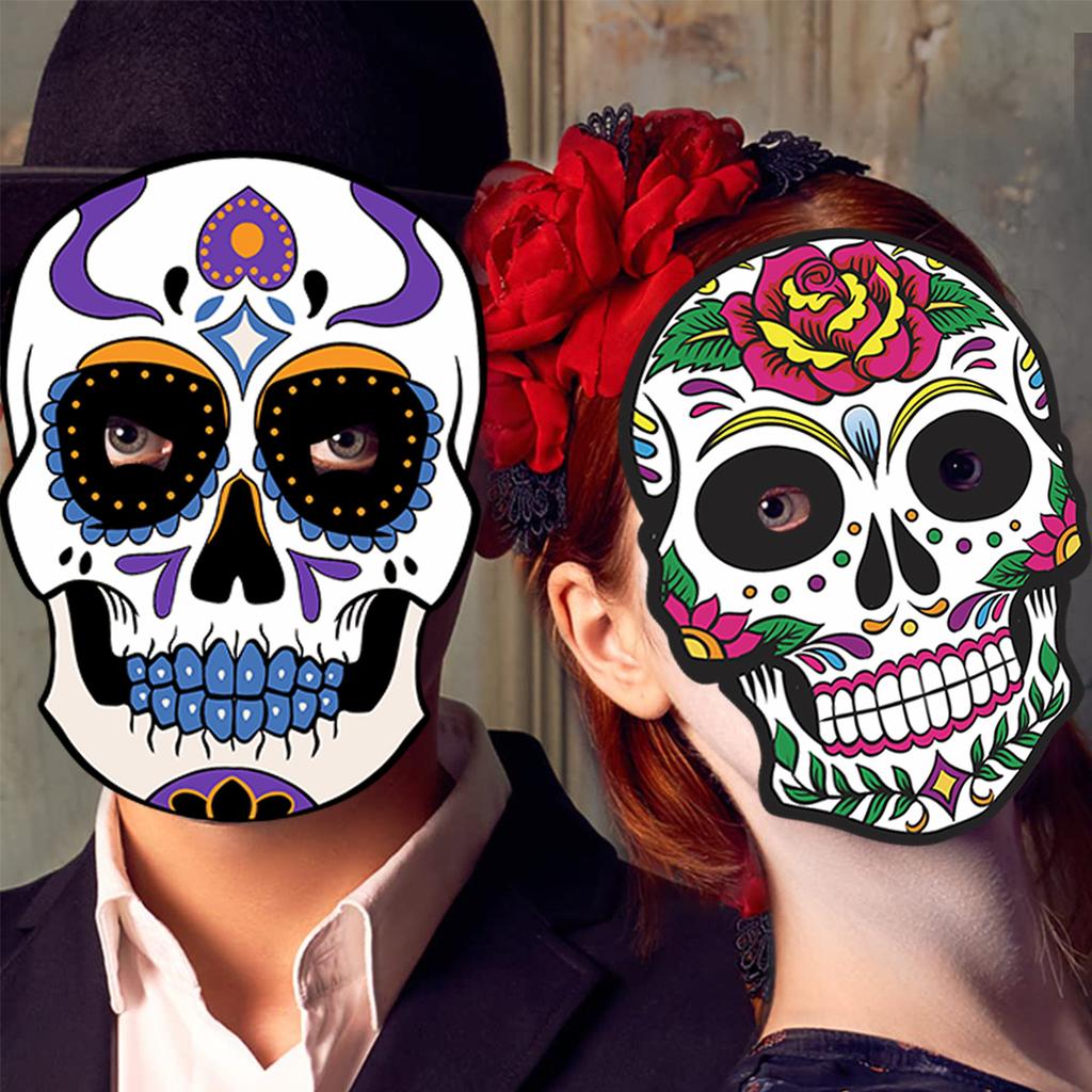 Mexican Day Of The Dead Halloween Party Decoration Masquerade Paper Skull Diy Mask Customization