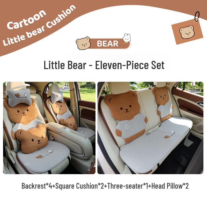 Pernă Scaun Auto Desen Animat - Universală, Bumbac-In Respirabil, Husă Scaun Spate pentru Patru Sezoane