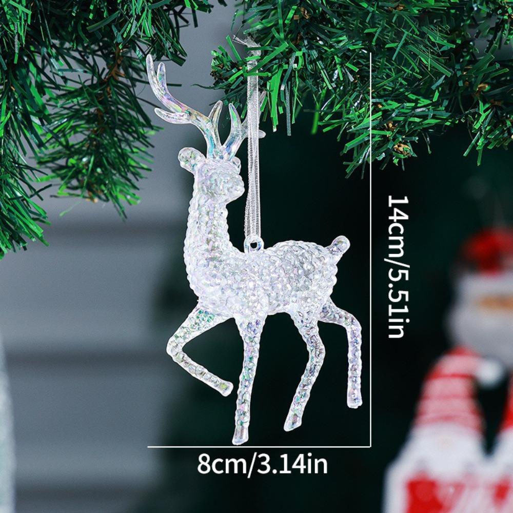 Fashion Acrylic Christmas Crystal Pendants Crystal Transparent Christmas Tree Ornaments DIY Snowflake Crystal Hanging Home
