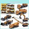 Large Engineering Vehicle Toy Set Combination Series Children Excavator Bulldozer Mixer Crane Boy Car