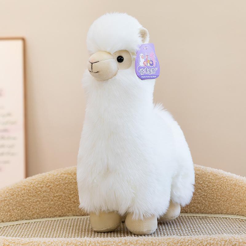 White Alpaca Plush Toy - Cartoon Simulation Doll & Comfort Companion