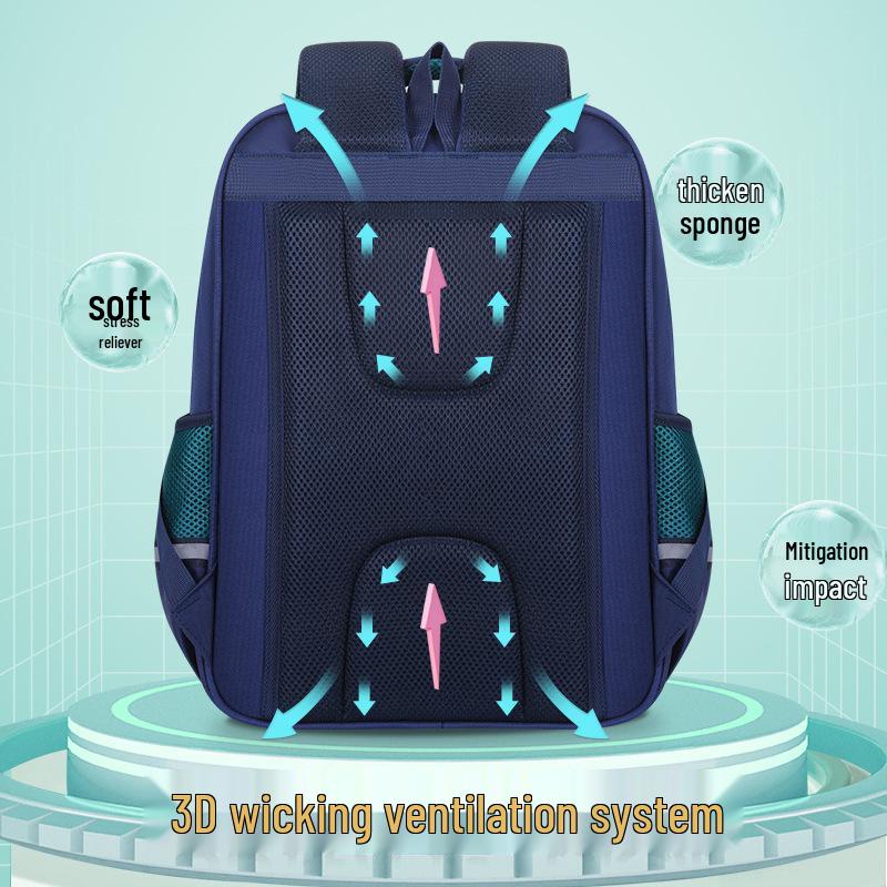 2025 Internet Celebrity Spine Protection Backpack for Grades 1-6 - Large Capacity, Decompression Design