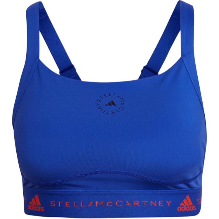 

Adidas Однотонный логотип средней интенсивности для фитнеса, спортивный бюстгальтер с U-образной спинкой, женский спортивный бюстгальтер кобальтово-синий HB6060 XXS