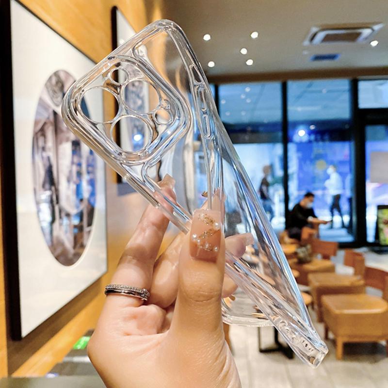 Luxury Transparent Shockproof Phone Case for iPhone 15 14 13 12 Mini 11 Pro X XR XS Max 7 8 Plus SE Clear Bumper Soft Tpu Cover