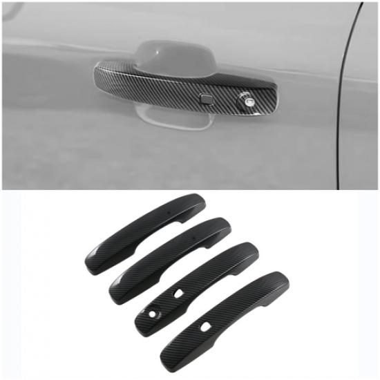 Carbon Fiber Smart Keyhole Door Handle Lid Cover Trim For  Ford Ranger 4pcs