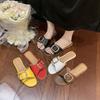 Square buckle one-word cool slippers women wear fashionable foreign style high value French fashionable Xiaoxiangfeng 2025 summer and autumn new model