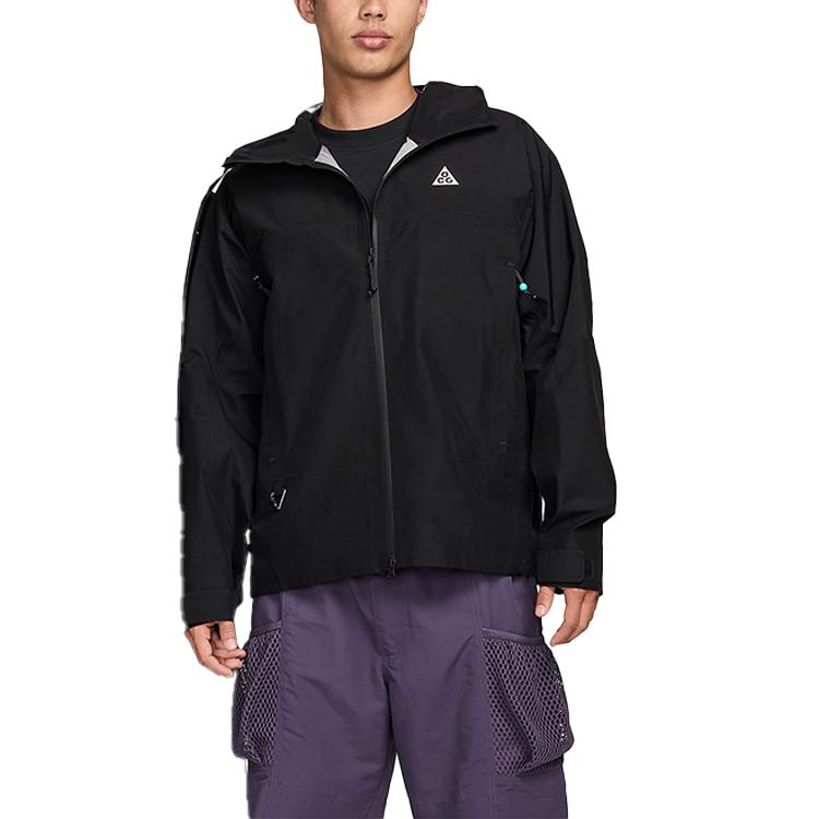 Nike ACG Storm-Fit Adv Gore-Tex Misery Ridge Breathable Hooded Outdoor Hard Shell Waterproof Jacket Unisex Jacket Black Mountain-White FV8642010