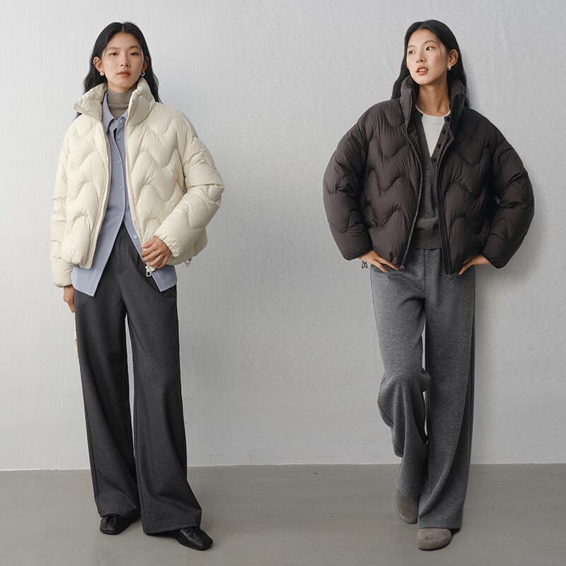 WHIteALLUSION Women s Cloud Puff Stand-Collar Down Jacket S