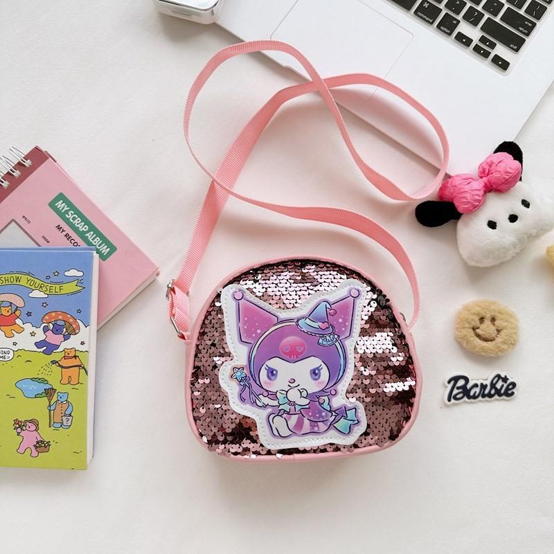 Kids Crossbody Bag With Pu Material And Glitter Design For Girls** Characters Included)