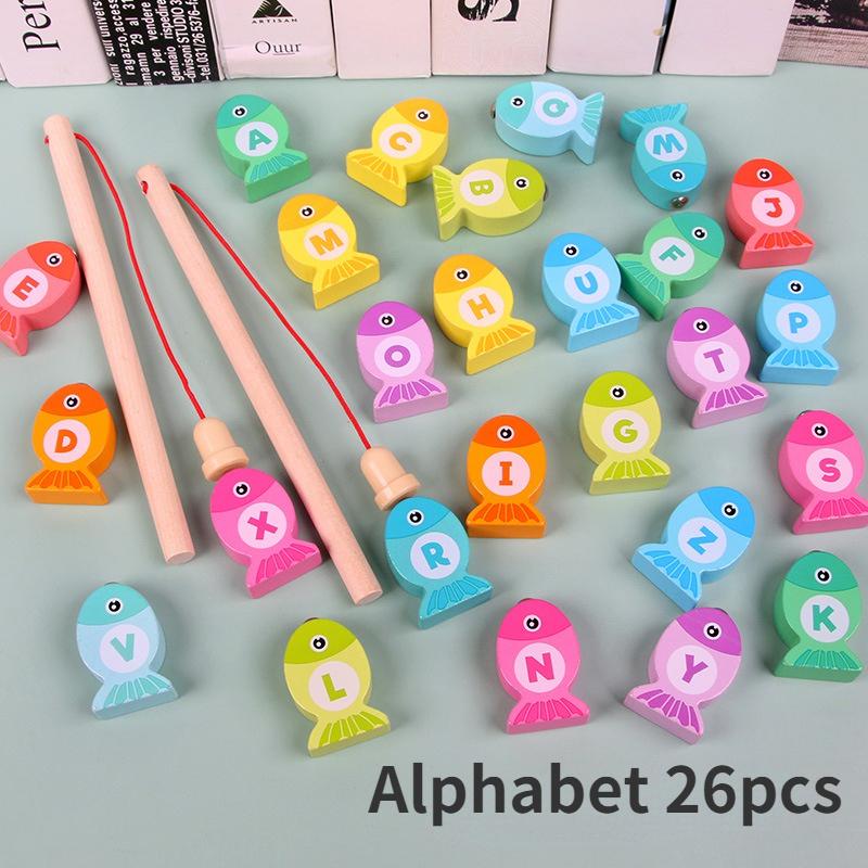 

Детские деревянные обучающие рыбалке буквенно-цифровые игрушки дошкольные Монтессори образование познавательные цветные буквы цифровые игры для рыбалки игрушечные лошадки Alphabet 26pcs