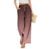 Damen Sommer Locker Weites Bein Hose Elastischer Bund Knopfleiste Vorne Mit Taschen Polka Dot Farbverlauf Druck Lässige Hose
