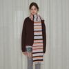 Wool Blended Tassel Striped Scarf Women's Winter Japanese Vintage Atmosphere Soft Woolen Scarf