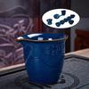1 Set Keramische Handgefertigte Teekanne Japanisches Teegeschirr 6 Tassen Traditionell Blau Glänzend Glasierte Traditionell