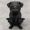 3D Printed French Bulldog Figurine Modern Matte Black Dog Statue Animal Desktop Decoration