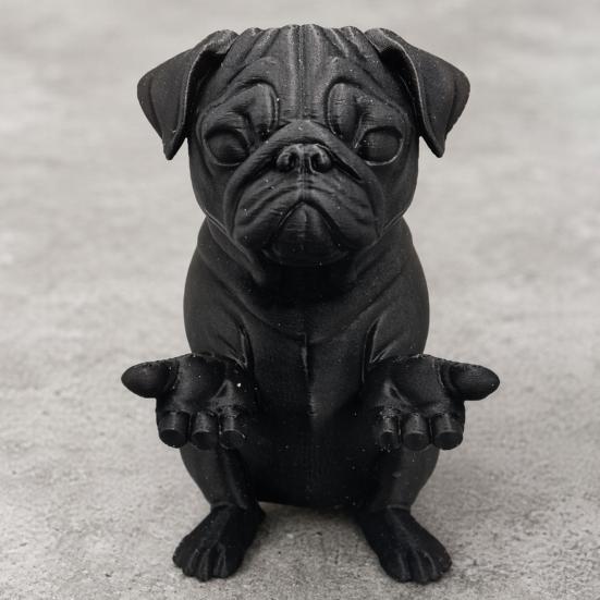 3D Printed French Bulldog Figurine Modern Matte Black Dog Statue Animal Desktop Decoration
