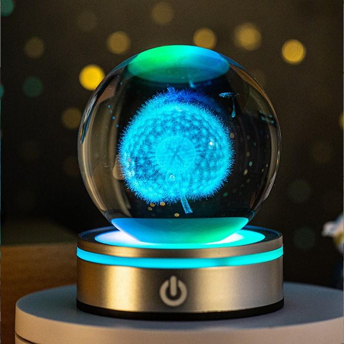 8cm 3D Earth Laser Engraved Crystal Ball Solar System Planet Milky Say Galaxy Globe Glass Sphere Astronomy Gift Home Decoration